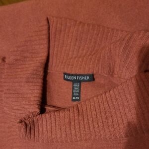 Eileen Fisher 100% Wool Oversized Turtleneck Rose Pink Sz XL